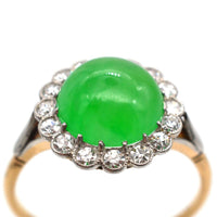 Art Deco 18ct Gold, Certificated Grade A Jadeite