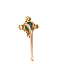 Art Deco 18ct Gold, Old Mine Cut Diamond & Turquoise Tie Pin | Parkin and Gerrish (UK)