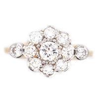 Art Deco 18ct Gold & Platinum, Diamond Cluster Ring | Parkin and Gerrish (UK)