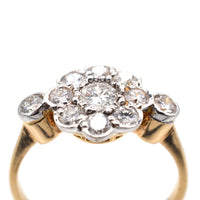 Art Deco 18ct Gold & Platinum, Diamond Cluster Ring | Parkin and Gerrish (UK)