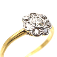 Art Deco 18ct Gold & Platinum Diamond Cluster Ring | Parkin and Gerrish (UK)