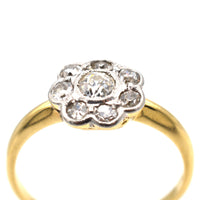 Art Deco 18ct Gold & Platinum Diamond Cluster Ring | Parkin and Gerrish (UK)