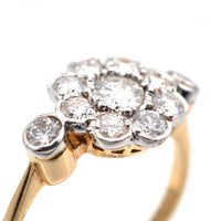 Art Deco 18ct Gold & Platinum, Diamond Cluster Ring | Parkin and Gerrish (UK)