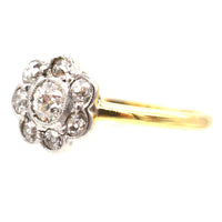 Art Deco 18ct Gold & Platinum Diamond Cluster Ring | Parkin and Gerrish (UK)