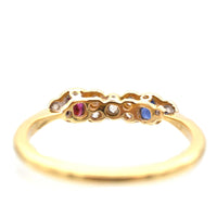 Art Deco 18ct Gold & Platinum, Diamond, Sapphire and Ruby Ring | Parkin and Gerrish (UK)