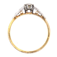 Art Deco 18ct Gold & Platinum, Diamond Solitaire Ring with Diamond Shoulders | Parkin and Gerrish (UK)