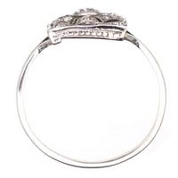 Art Deco 18ct White Gold & Platinum, Diamond & Sapphire Plaque Ring | Parkin and Gerrish (UK)