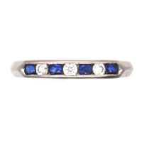 Vintage 18ct White Gold, Sapphire & Diamond Half Eternity Ring | Parkin and Gerrish (UK)