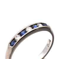 Vintage 18ct White Gold, Sapphire & Diamond Half Eternity Ring | Parkin and Gerrish (UK)