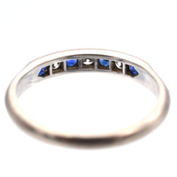 Vintage 18ct White Gold, Sapphire & Diamond Half Eternity Ring | Parkin and Gerrish (UK)