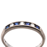 Vintage 18ct White Gold, Sapphire & Diamond Half Eternity Ring | Parkin and Gerrish (UK)