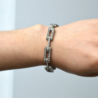 Art Deco German Silver and White Paste Tank Bracelet | Parkin and Gerrish (UK)