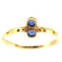 Art Deco Platinum and 18ct Gold Sapphire and Diamond Toi et Moi Ring | Parkin and Gerrish (UK)