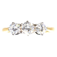 Art Deco Platinum and 18ct Gold Three Stone Diamond Ring | Parkin and Gerrish (UK)