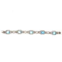 Art Deco Silver Blue and White Paste Bracelet | Parkin and Gerrish (UK)