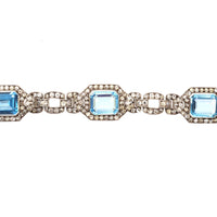 Art Deco Silver Blue and White Paste Bracelet | Parkin and Gerrish (UK)
