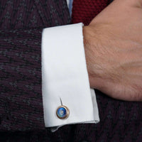 Art Deco Silver Gilt, Black Mother of Pearl and Paste Dress Set Buttons in Original Case | Parkin and Gerrish (UK)