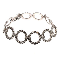 Art Deco Silver & Marcasite Round Circle Design Bracelet | Parkin and Gerrish (UK)