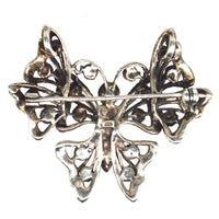 Art Deco Silver Marcasite & Synthetic Red Coral Butterfly Brooch / Pendant | Parkin and Gerrish (UK)