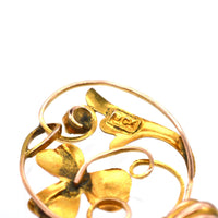 Art Nouveau 9ct Gold Floral Pendant with a Sapphire | Parkin and Gerrish (UK)