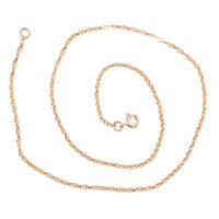 Contemporary 9ct Rose Gold Prince of Wales Rope Chain 16
