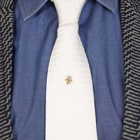 Edwardian 14ct Gold, Natural Pearl Leaves and a Diamond Flower Tie Pin | Parkin and Gerrish (UK)