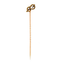 Edwardian 15ct Gold, Lovers Knot & Natural Pearl Tie Pin | Parkin and Gerrish (UK)