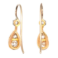 Edwardian 15ct Gold & Platinum, Old Cut Diamond Drop Earrings | Parkin and Gerrish (UK)