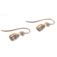 Edwardian 15ct Gold & Platinum, Old Cut Diamond Drop Earrings | Parkin and Gerrish (UK)