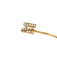 Edwardian 15ct Gold, Seed Pearl Letter 'M' Tie Pin | Parkin and Gerrish (UK)