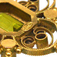 Edwardian 15ct Gold Suffragette Pendant with Peridot, Pearls and Rubies | Parkin and Gerrish (UK)