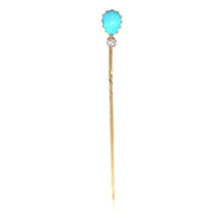 Edwardian 15ct Gold Turquoise and Diamond Tie Pin | Parkin and Gerrish (UK)
