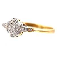 Edwardian 18ct Gold & Platinum, Diamond Cluster Ring | Parkin and Gerrish (UK)