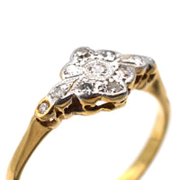 Edwardian 18ct Gold & Platinum, Diamond Cluster Ring | Parkin and Gerrish (UK)