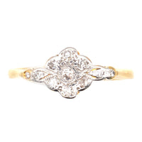 Edwardian 18ct Gold & Platinum, Diamond Cluster Ring | Parkin and Gerrish (UK)