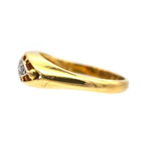 Edwardian 18ct Gold & Platinum, Five Stone Diamond Boat Shaped Ring | Parkin and Gerrish (UK)