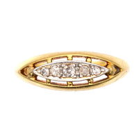 Edwardian 18ct Gold & Platinum, Five Stone Diamond Boat Shaped Ring | Parkin and Gerrish (UK)