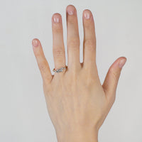 Edwardian 18ct Gold & Platinum, Two Stone Diamond 'Toi et Moi' Crossover Ring | Parkin and Gerrish (UK)