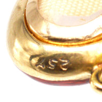 Edwardian 18ct Gold Red Enamel Strawberry Heart Pendant Locket with White Dots | Parkin and Gerrish (UK)