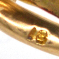 Edwardian 18ct Gold Red Enamel Strawberry Heart Pendant Locket with White Dots | Parkin and Gerrish (UK)