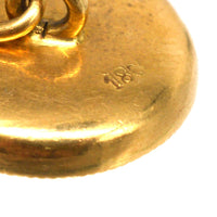 Edwardian 18ct Gold, White Enamel & Mother of Pearl Round Button Cufflinks | Parkin and Gerrish (UK)