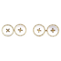 Edwardian 18ct Gold, White Enamel & Mother of Pearl Round Button Cufflinks | Parkin and Gerrish (UK)