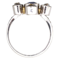 Edwardian 18ct White Gold, Sapphire and Diamond Duchess / Tiara Ring | Parkin and Gerrish (UK)