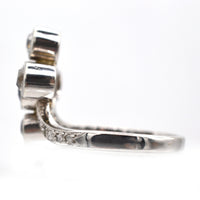 Edwardian 18ct White Gold, Sapphire and Diamond Duchess / Tiara Ring | Parkin and Gerrish (UK)