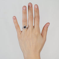 Edwardian 18ct White Gold, Sapphire and Diamond Duchess / Tiara Ring | Parkin and Gerrish (UK)