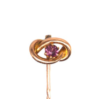 Edwardian 9ct Gold Lover's Knot with a Garnet Tie Pin | Parkin and Gerrish (UK)