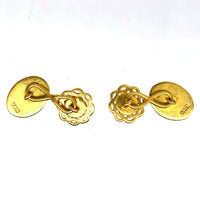 Edwardian Mother of Pearl, Diamond and Yellow and Blue Enamel Cufflinks | Parkin and Gerrish (UK)