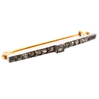 Edwardian Platinum & 15ct gold, Old Mine Cut Diamonds Bar Brooch | Parkin and Gerrish (UK)