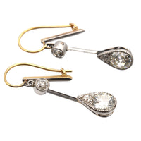 Edwardian Platinum & 18ct Gold, Diamond Drop Earrings | Parkin and Gerrish (UK)