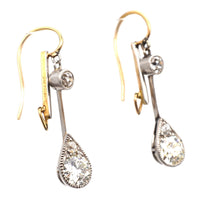 Edwardian Platinum & 18ct Gold, Diamond Drop Earrings | Parkin and Gerrish (UK)